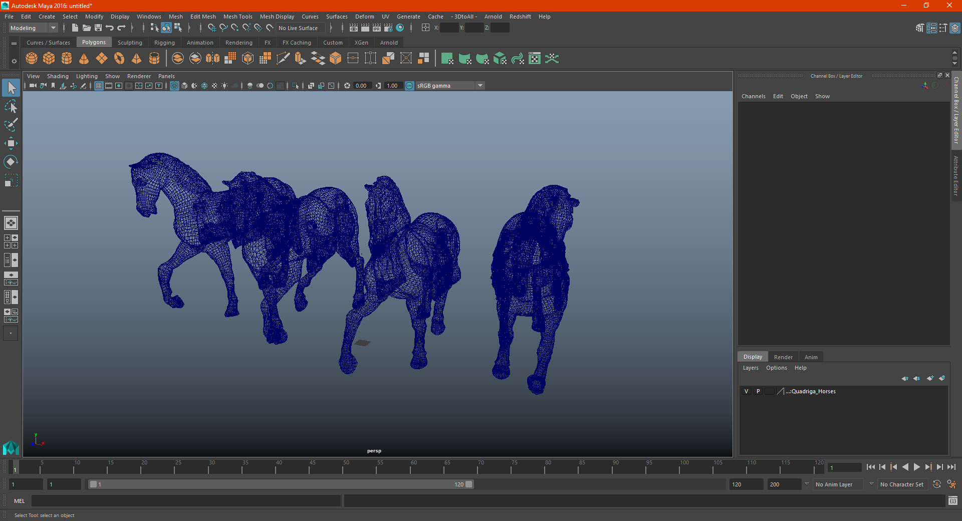 3D model Quadriga Horses