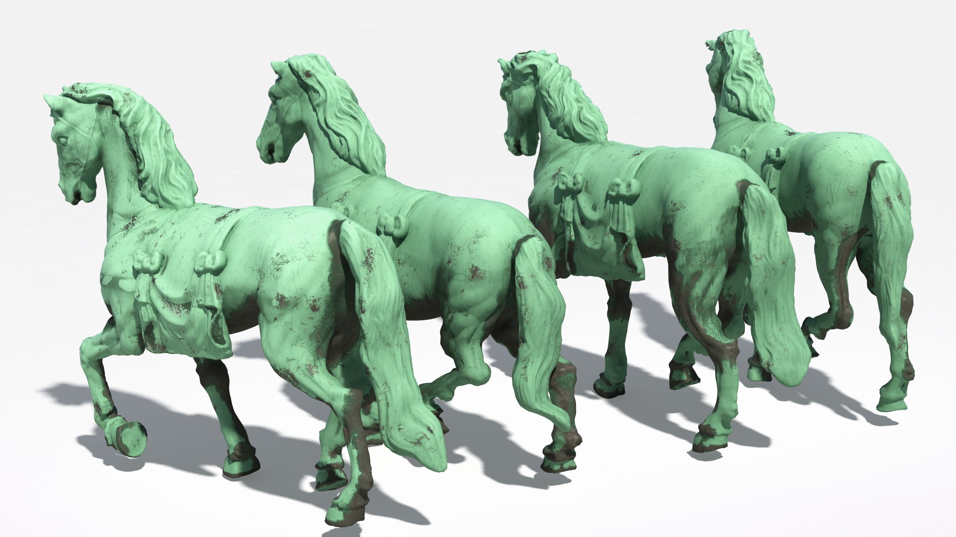 3D model Quadriga Horses