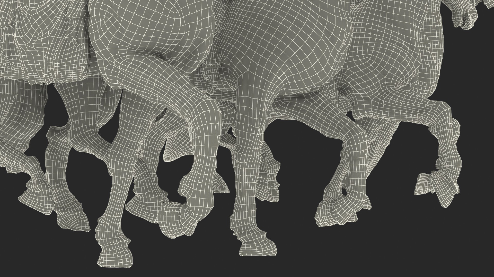 3D model Quadriga Horses