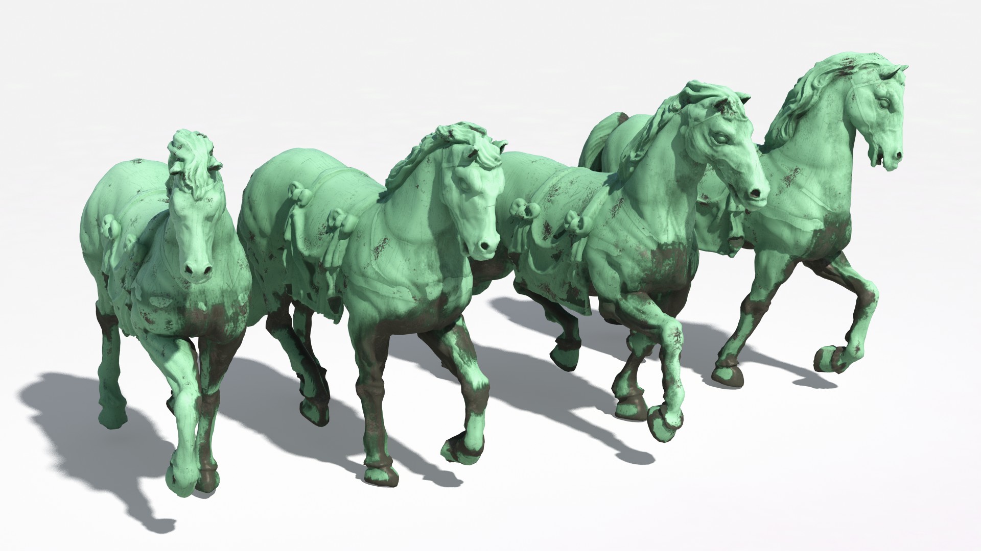 3D model Quadriga Horses