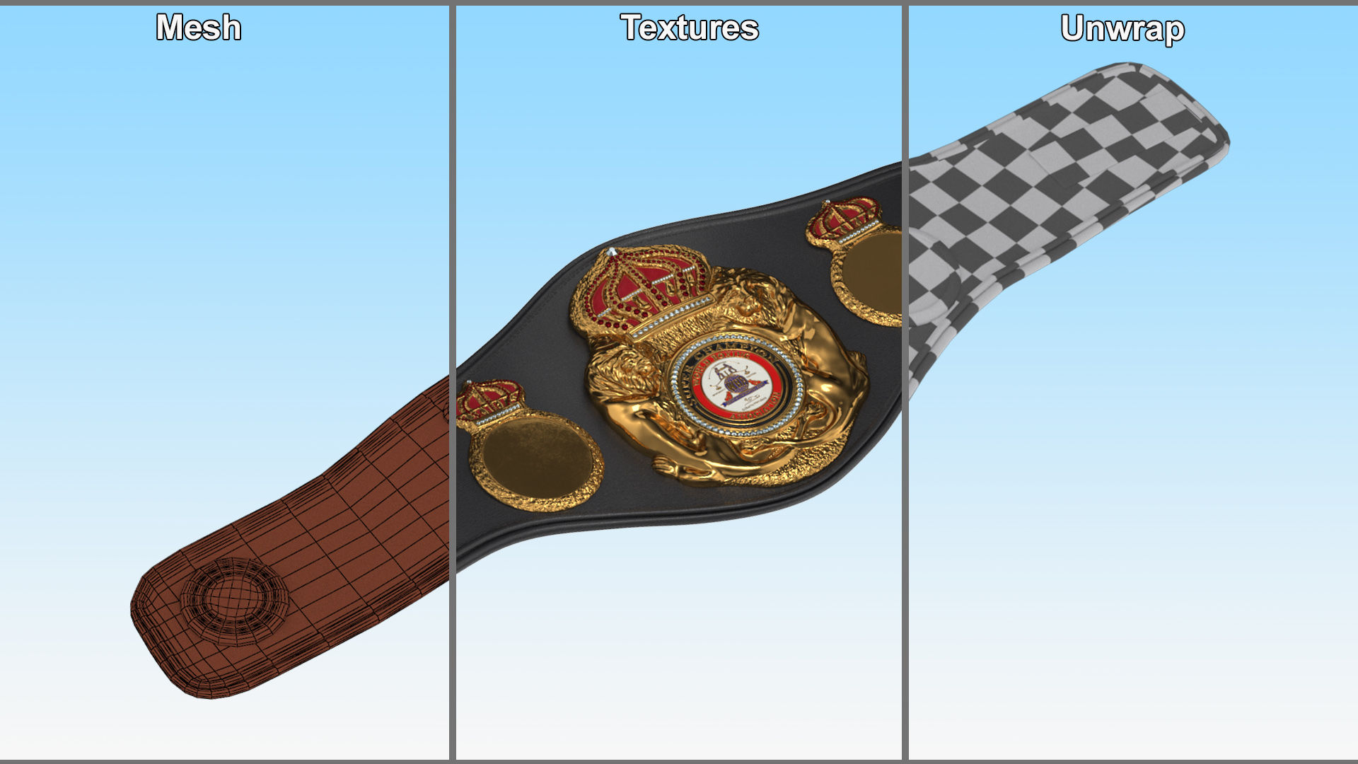 3D model Championship WBA Belt Fur