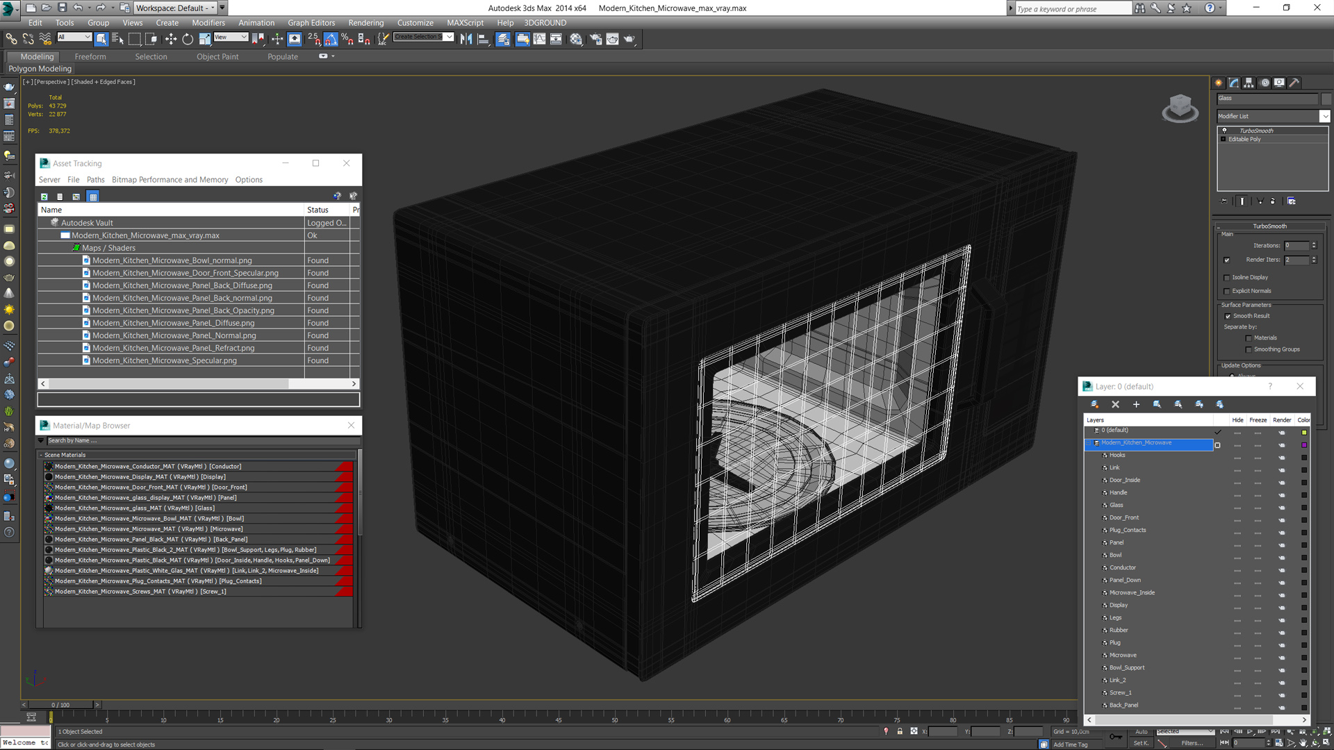 Modern Kitchen Microwave 3D model