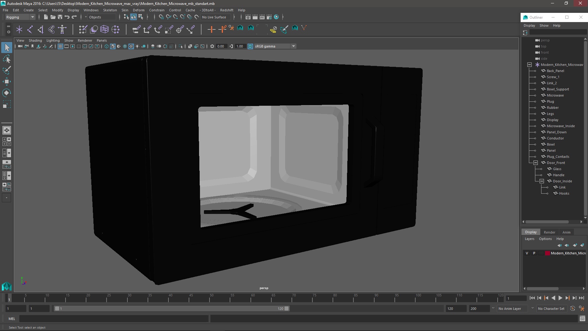 Modern Kitchen Microwave 3D model