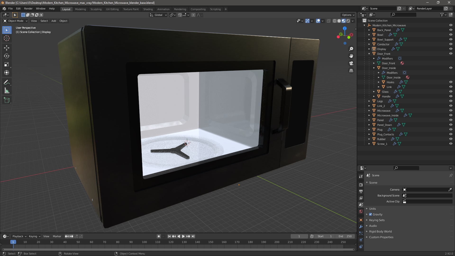 Modern Kitchen Microwave 3D model