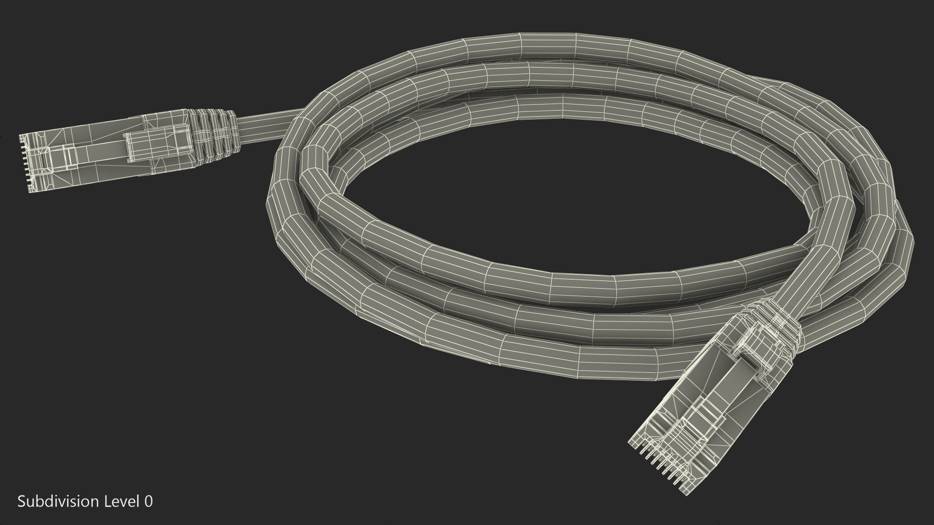 3D RJ45 Cable White