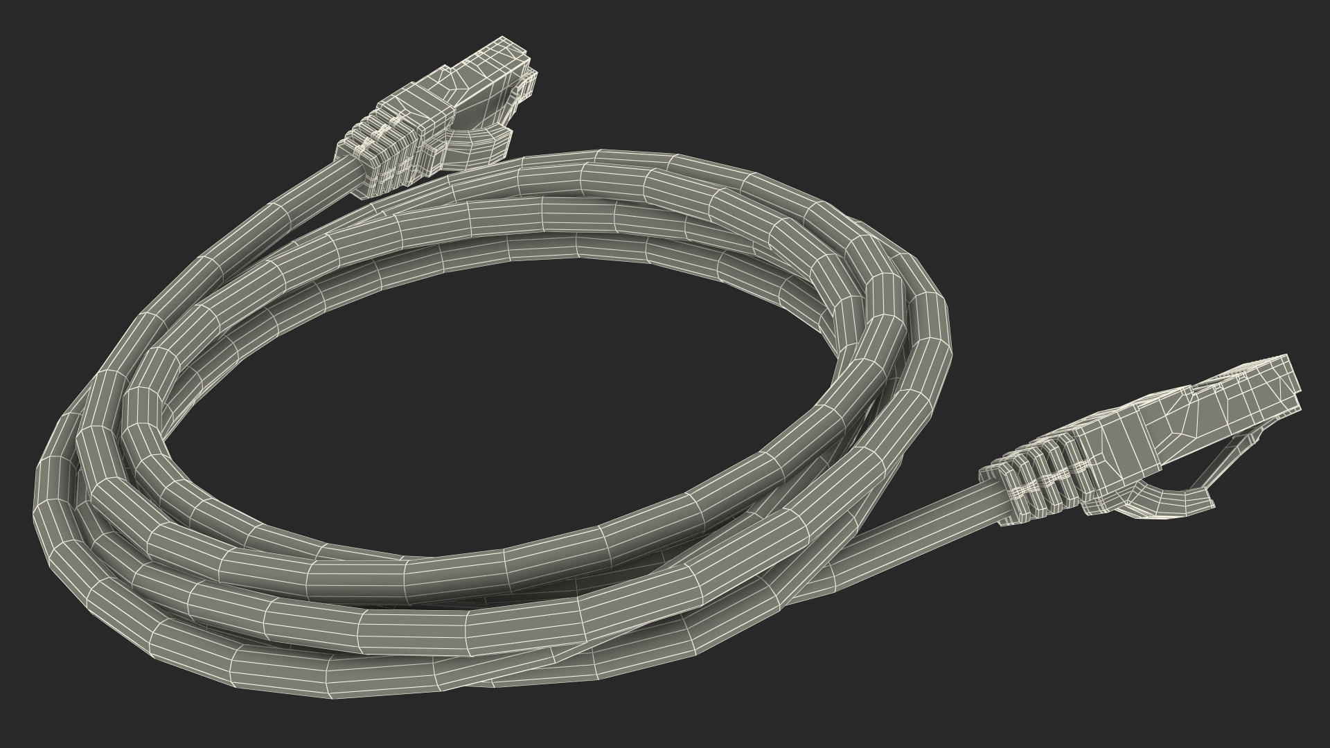 3D RJ45 Cable White