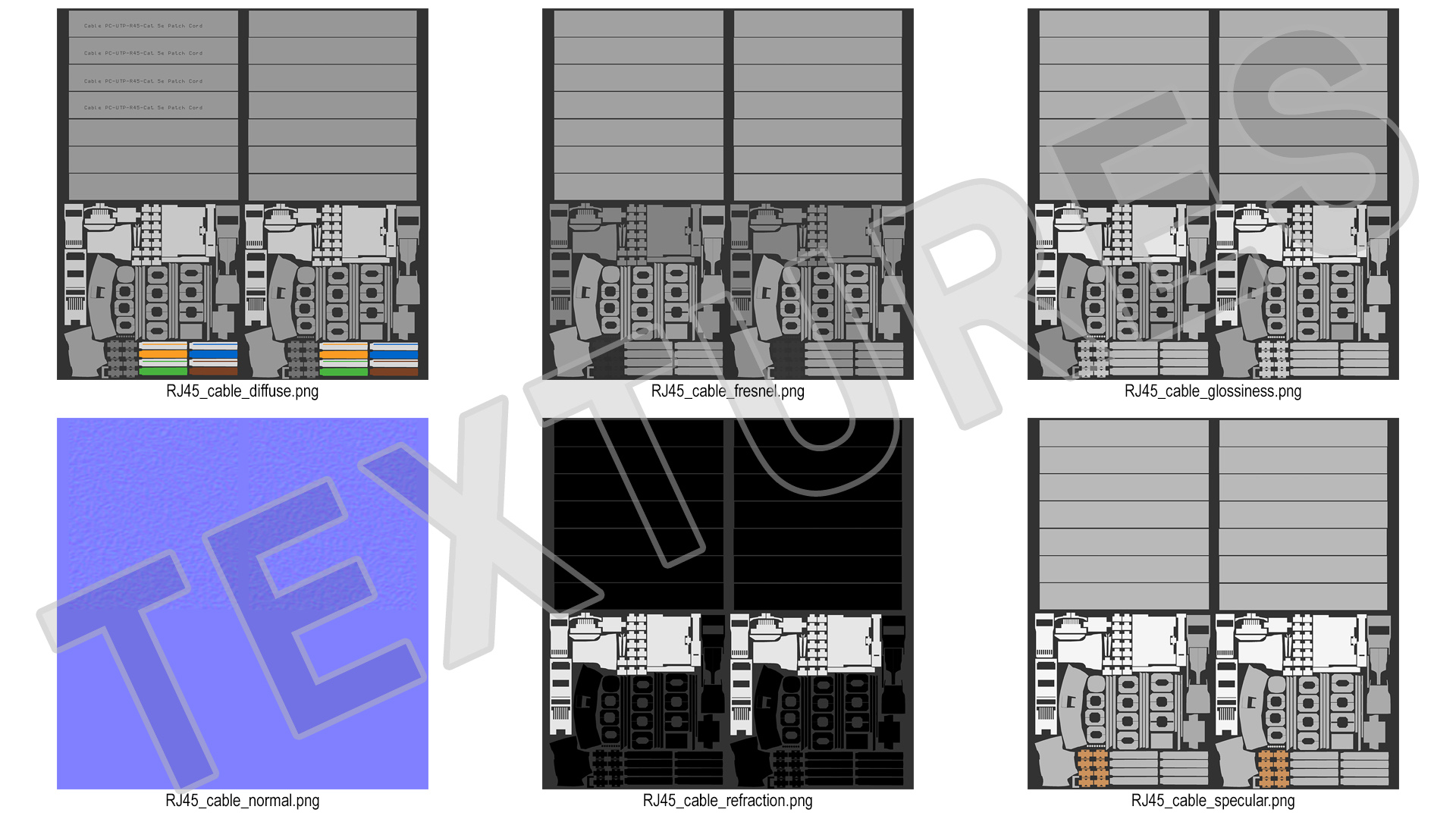 3D RJ45 Cable White