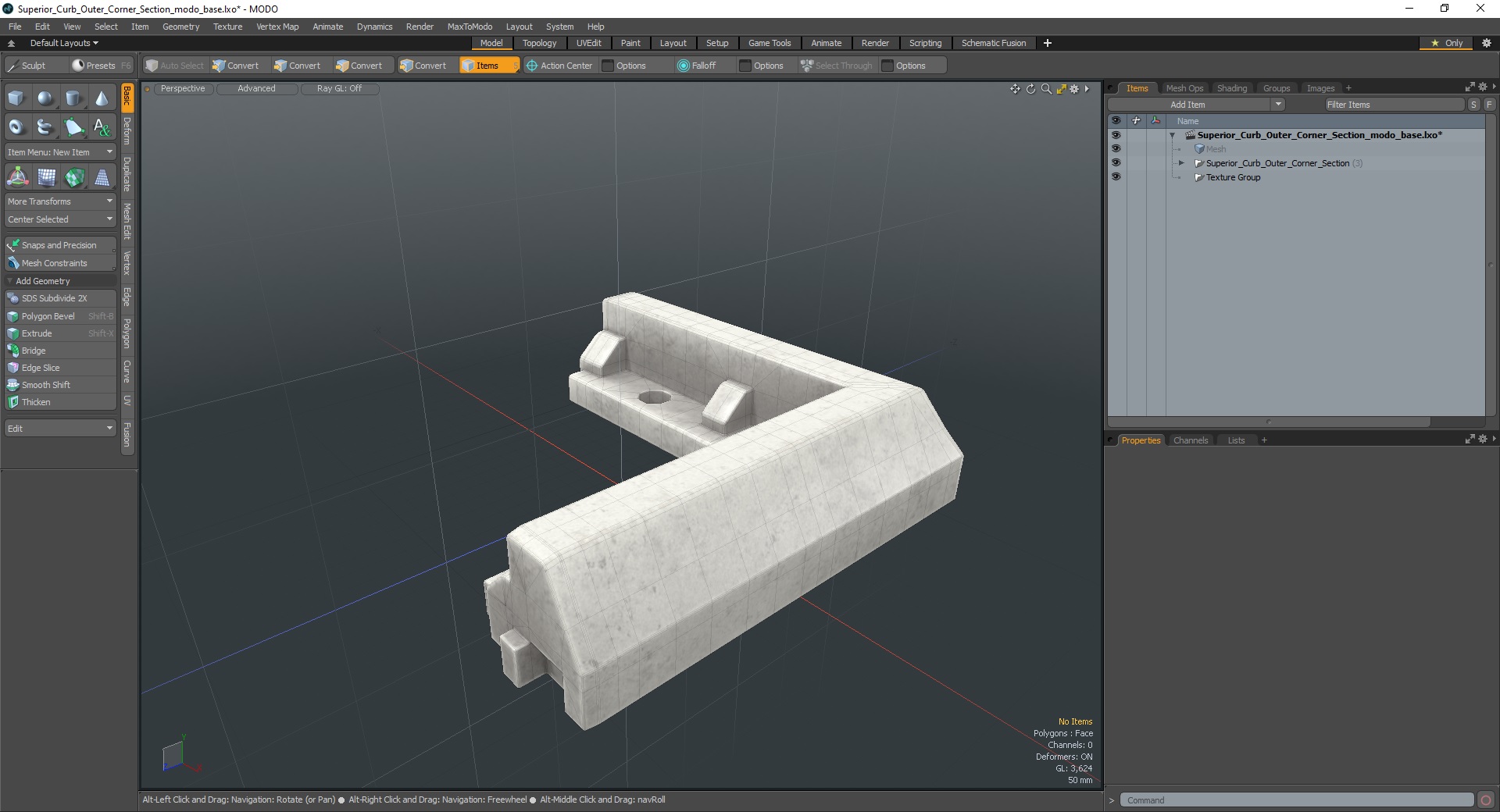 Superior Curb Outer Corner Section 3D model