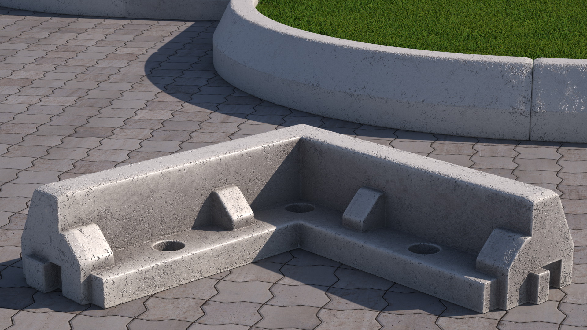 Superior Curb Outer Corner Section 3D model