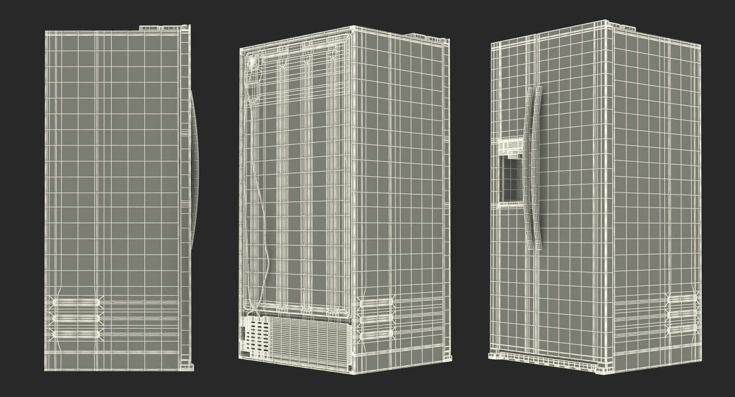 3D Samsung Side By Side Refrigerator Open model