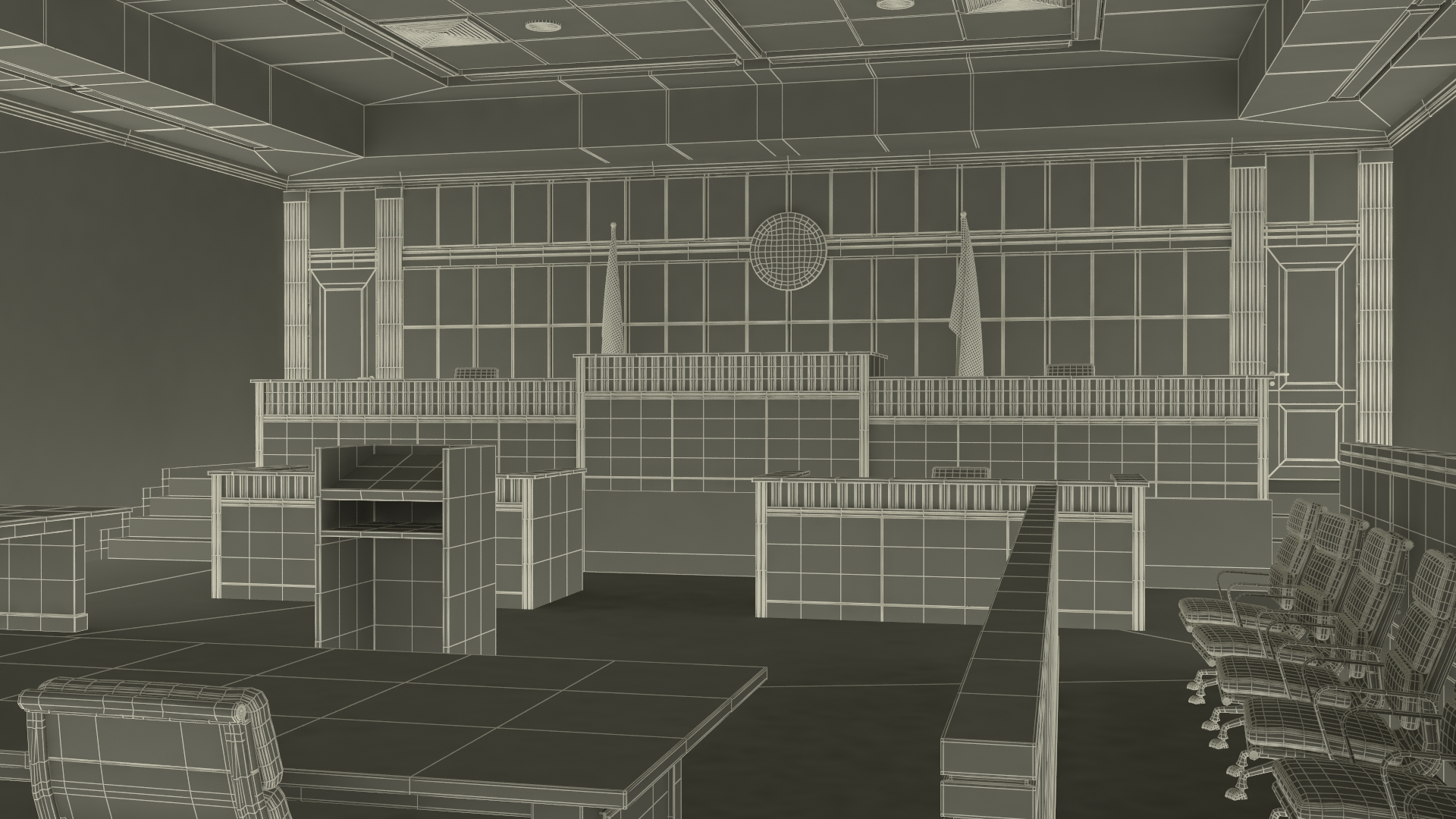 US Courtroom Room 3D