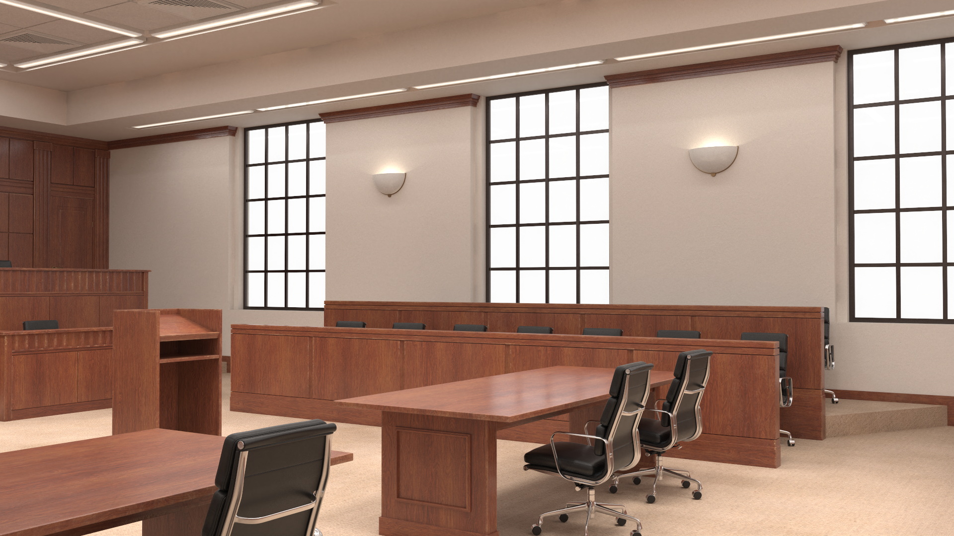 US Courtroom Room 3D