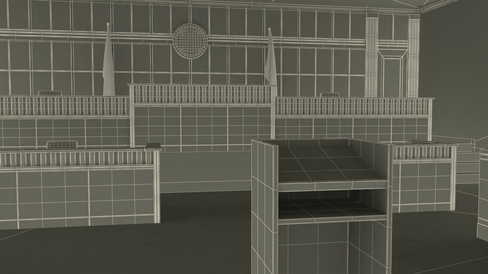 US Courtroom Room 3D