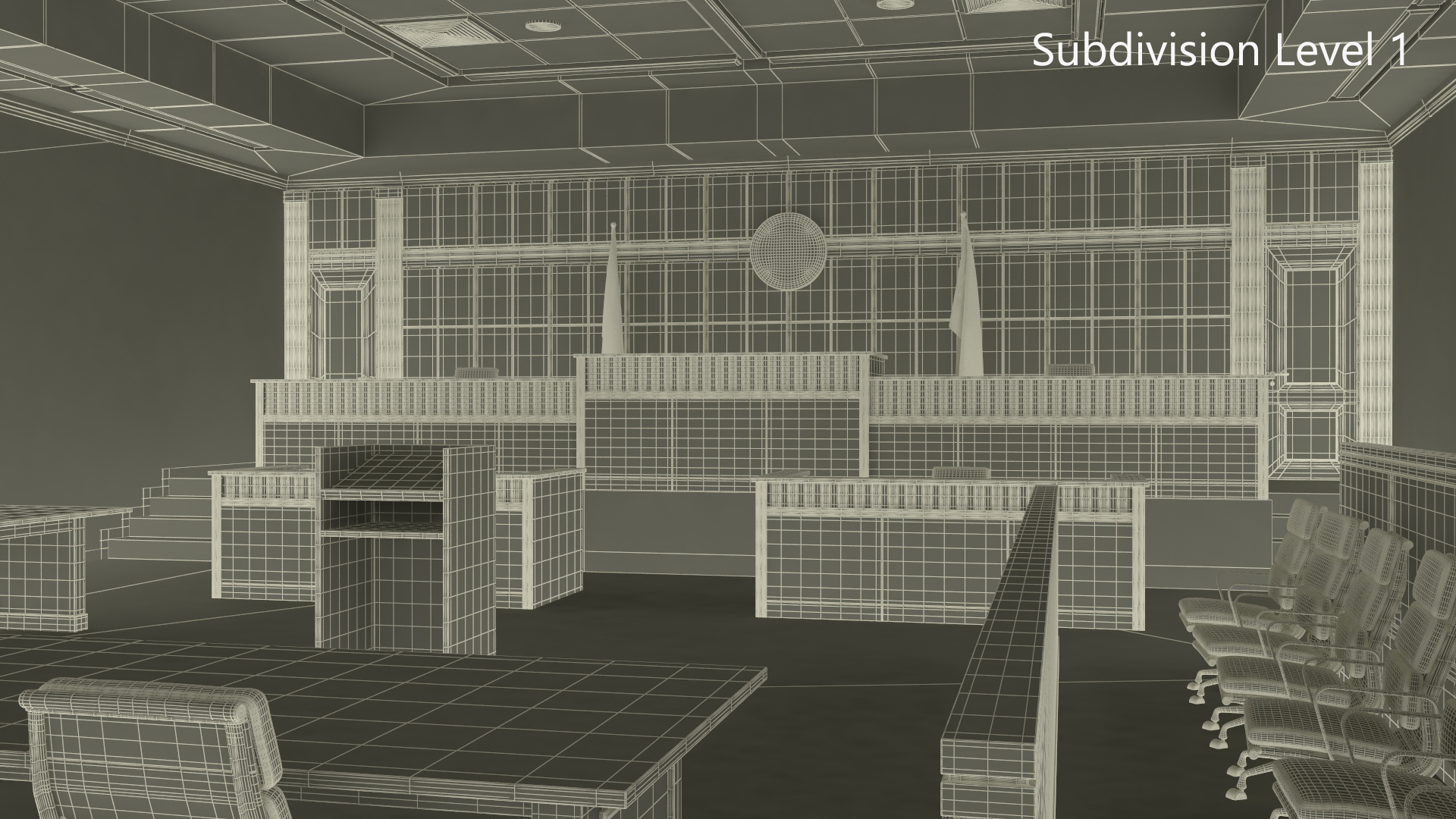 US Courtroom Room 3D
