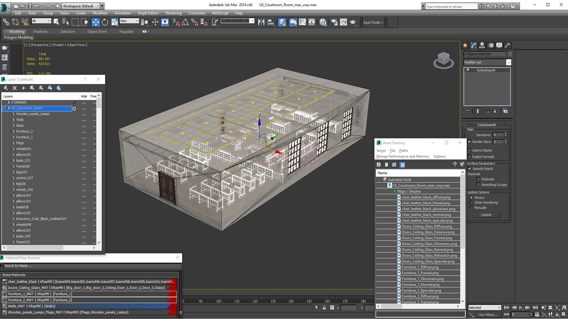 US Courtroom Room 3D