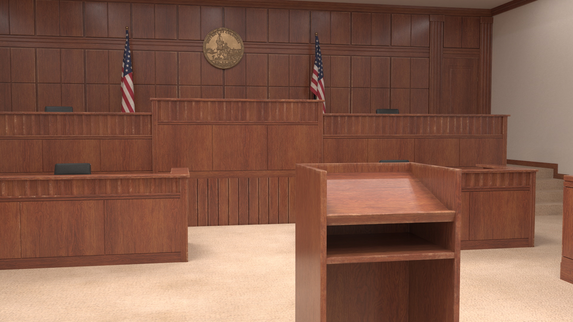US Courtroom Room 3D