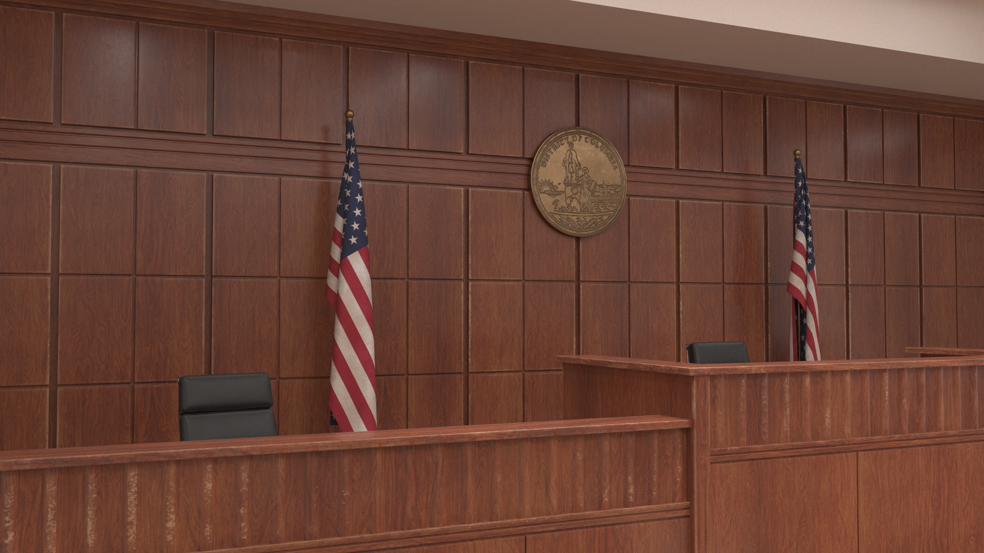 US Courtroom Room 3D