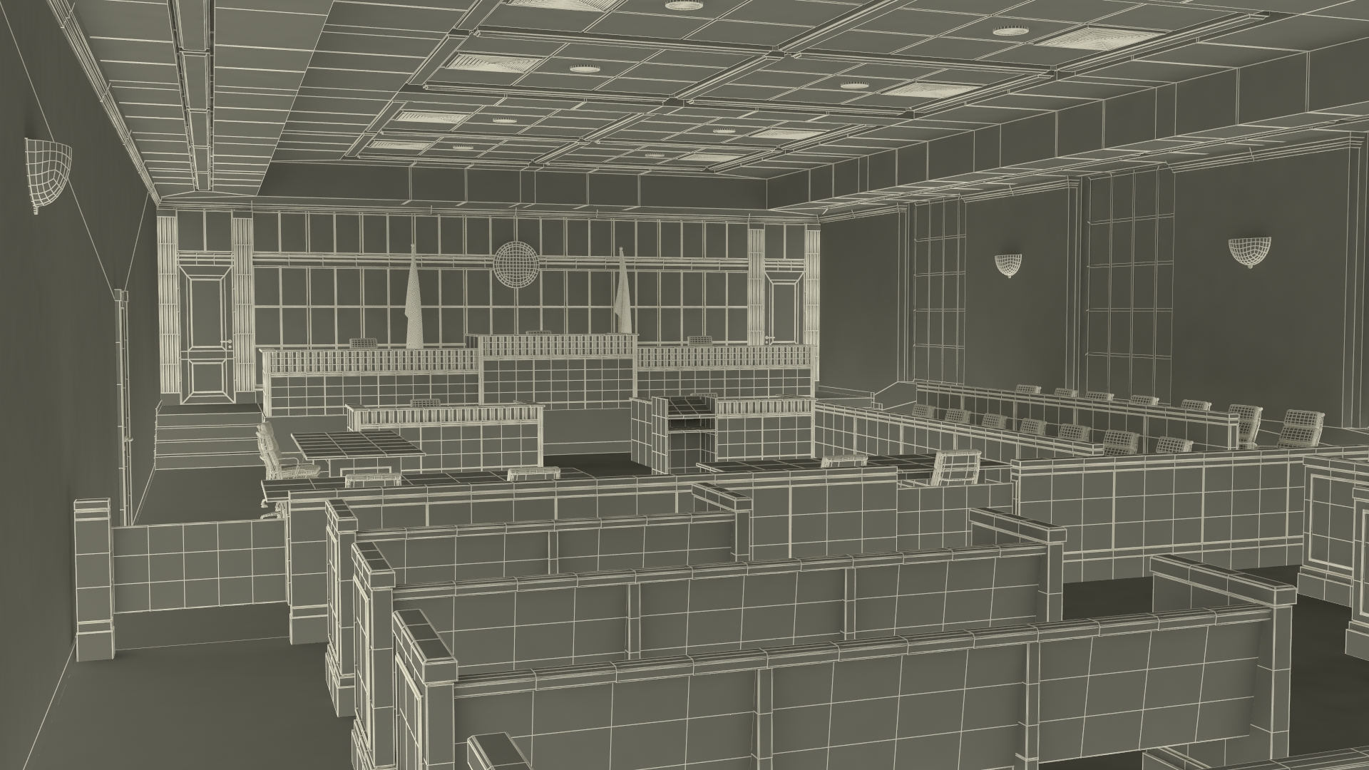 US Courtroom Room 3D