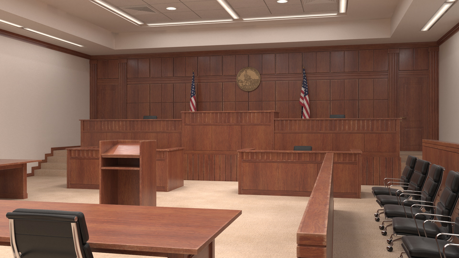 US Courtroom Room 3D