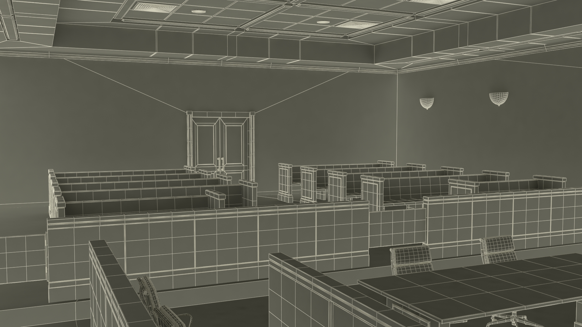US Courtroom Room 3D