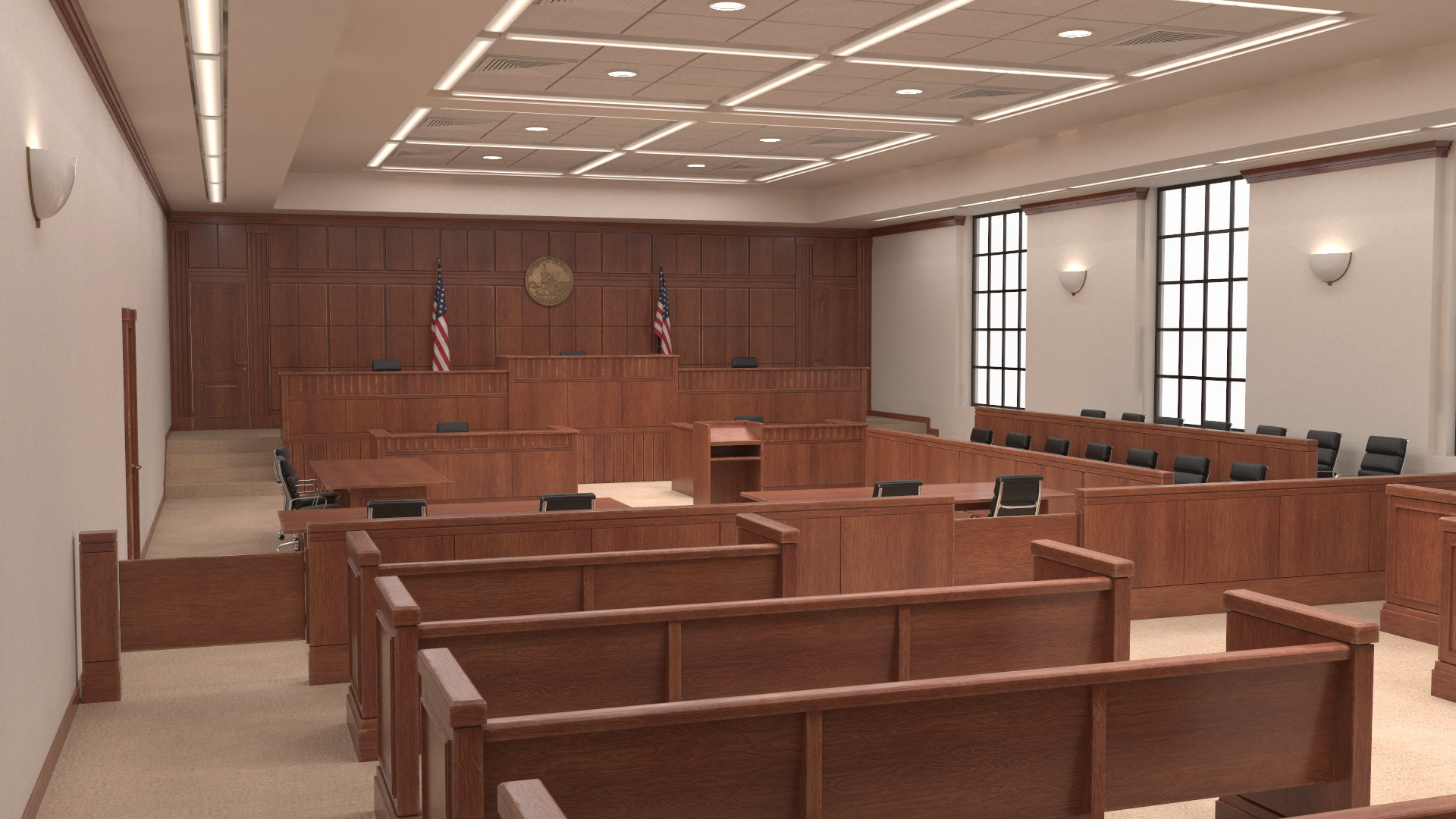 US Courtroom Room 3D