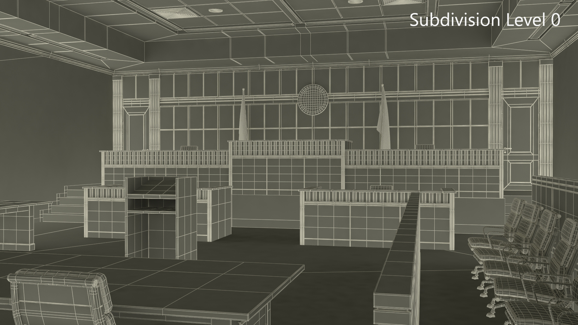 US Courtroom Room 3D