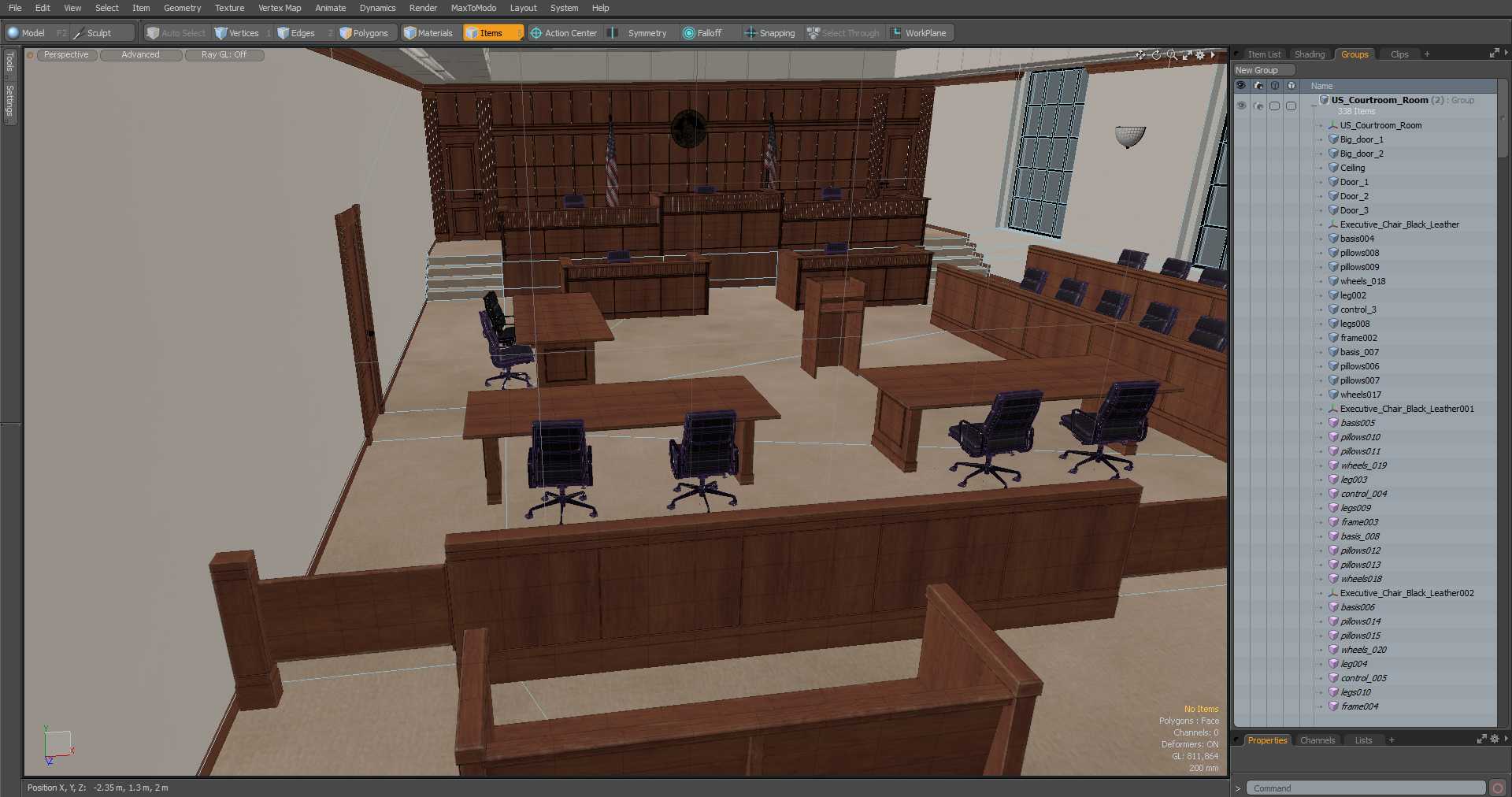 US Courtroom Room 3D