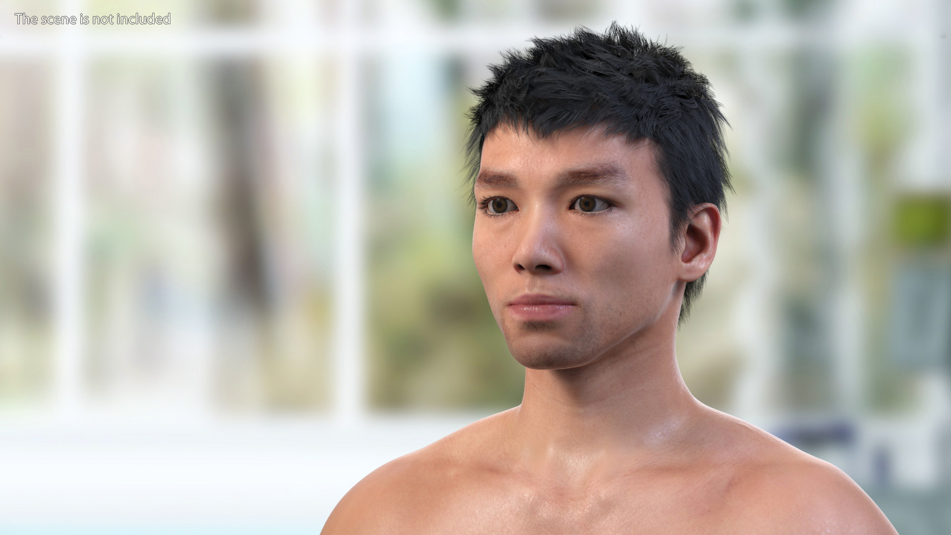 3D model Male Full Body Anatomy Asian Rigged