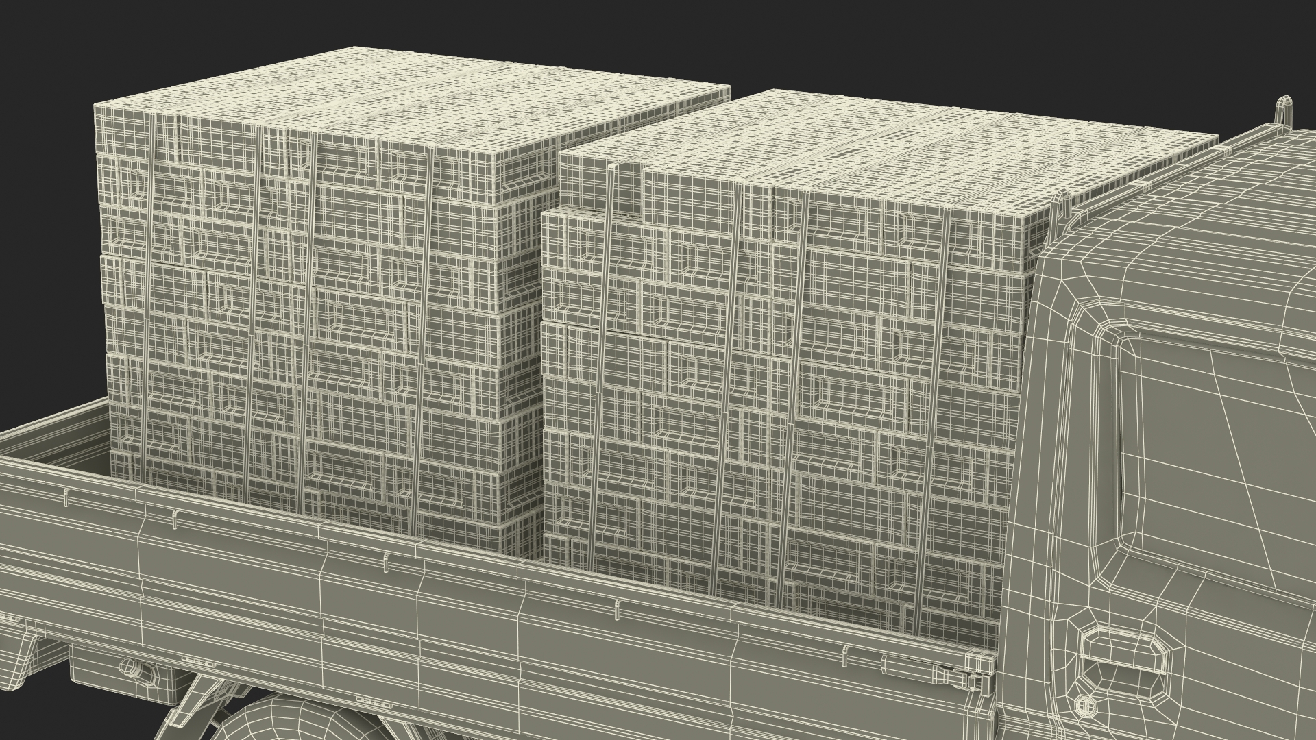 Red Suzuki Carry Truck with a Load of Bricks 3D model