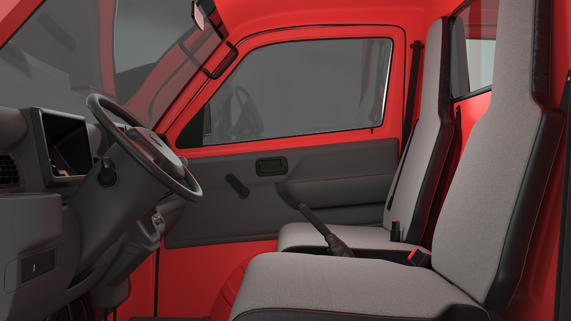 Red Suzuki Carry Truck with a Load of Bricks 3D model