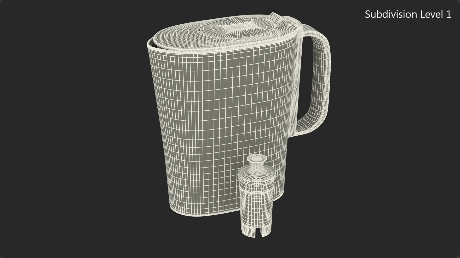 3D model Brita Red Water Pitcher with Filter
