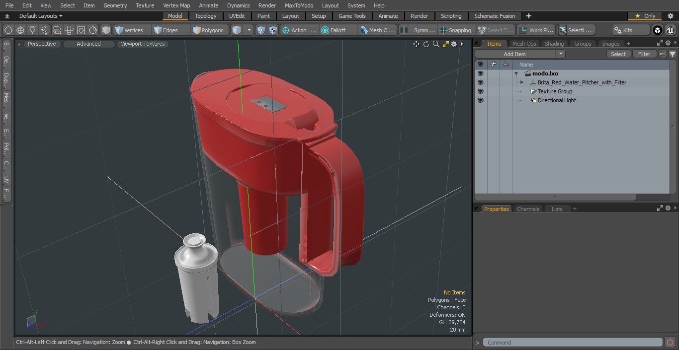 3D model Brita Red Water Pitcher with Filter