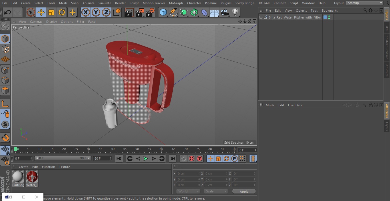 3D model Brita Red Water Pitcher with Filter