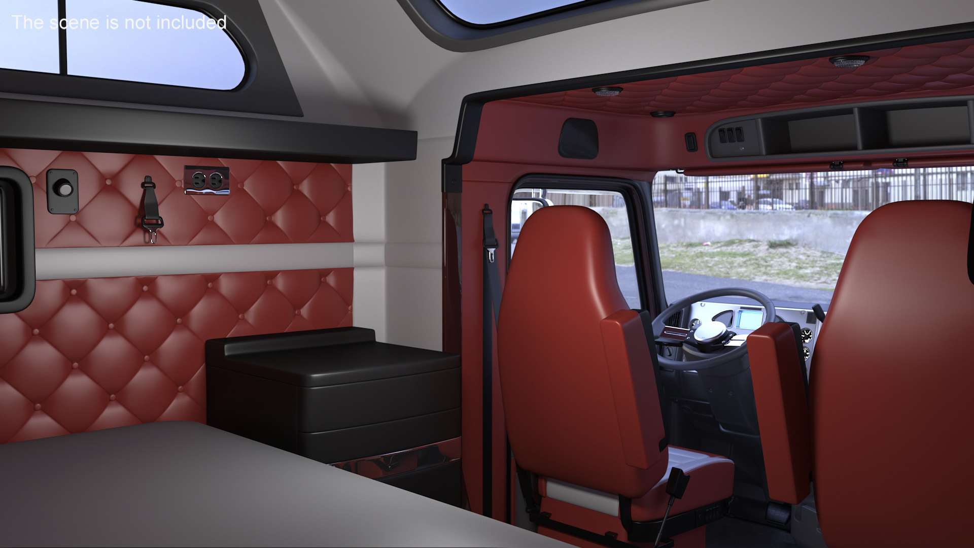 Freight Truck with Flatbed Semi Trailer 3D model