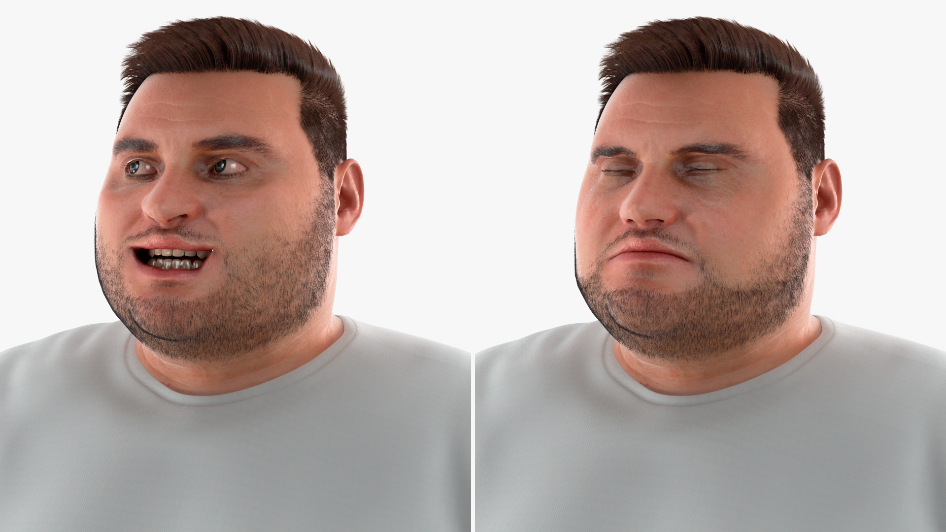 3D Fat Man Fur Rigged model