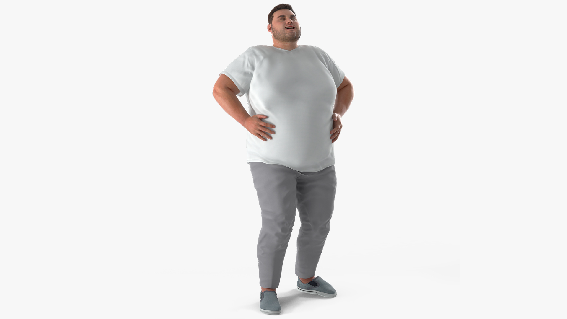 3D Fat Man Fur Rigged model