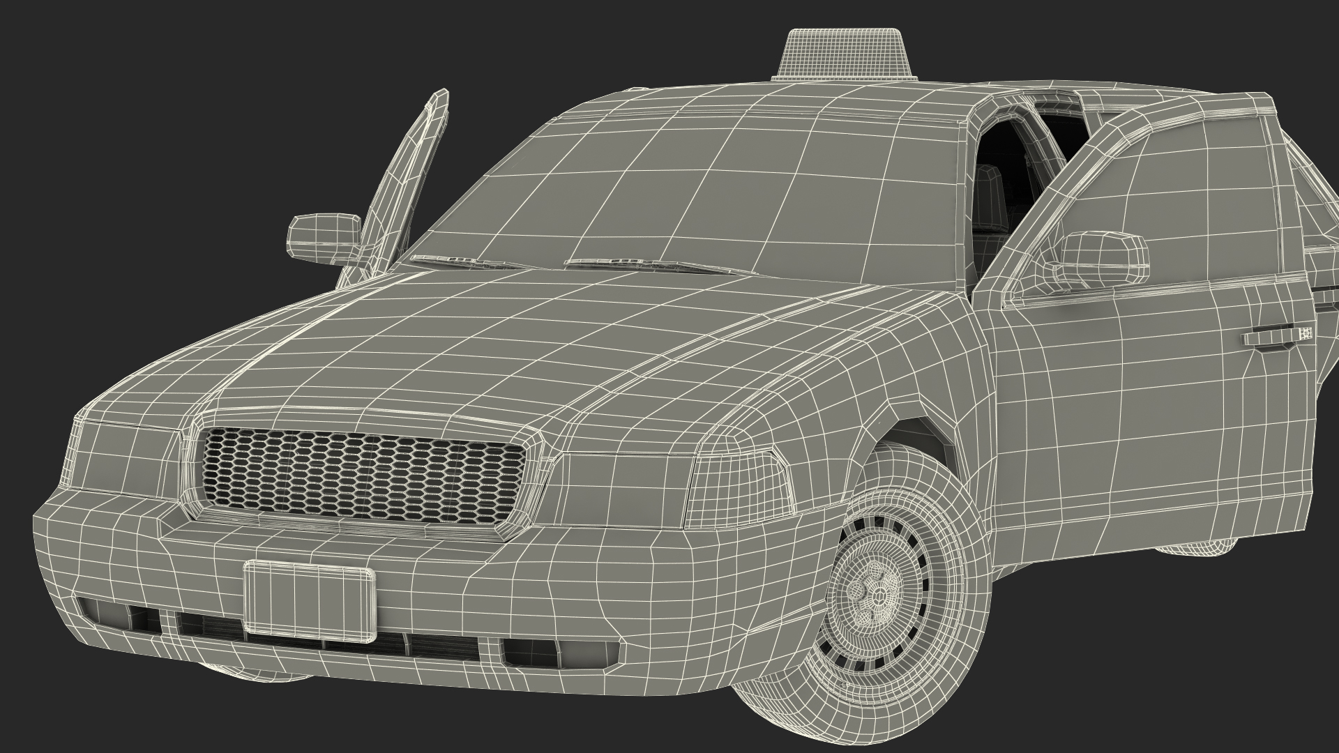 3D Ford Crown Victoria Yellow Taxi