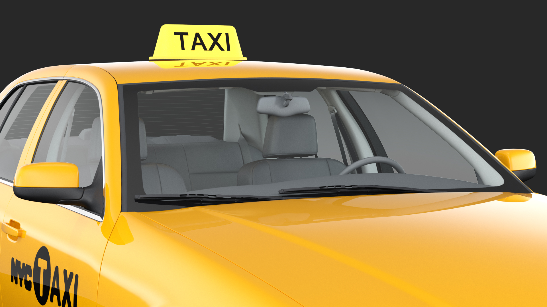 3D Ford Crown Victoria Yellow Taxi