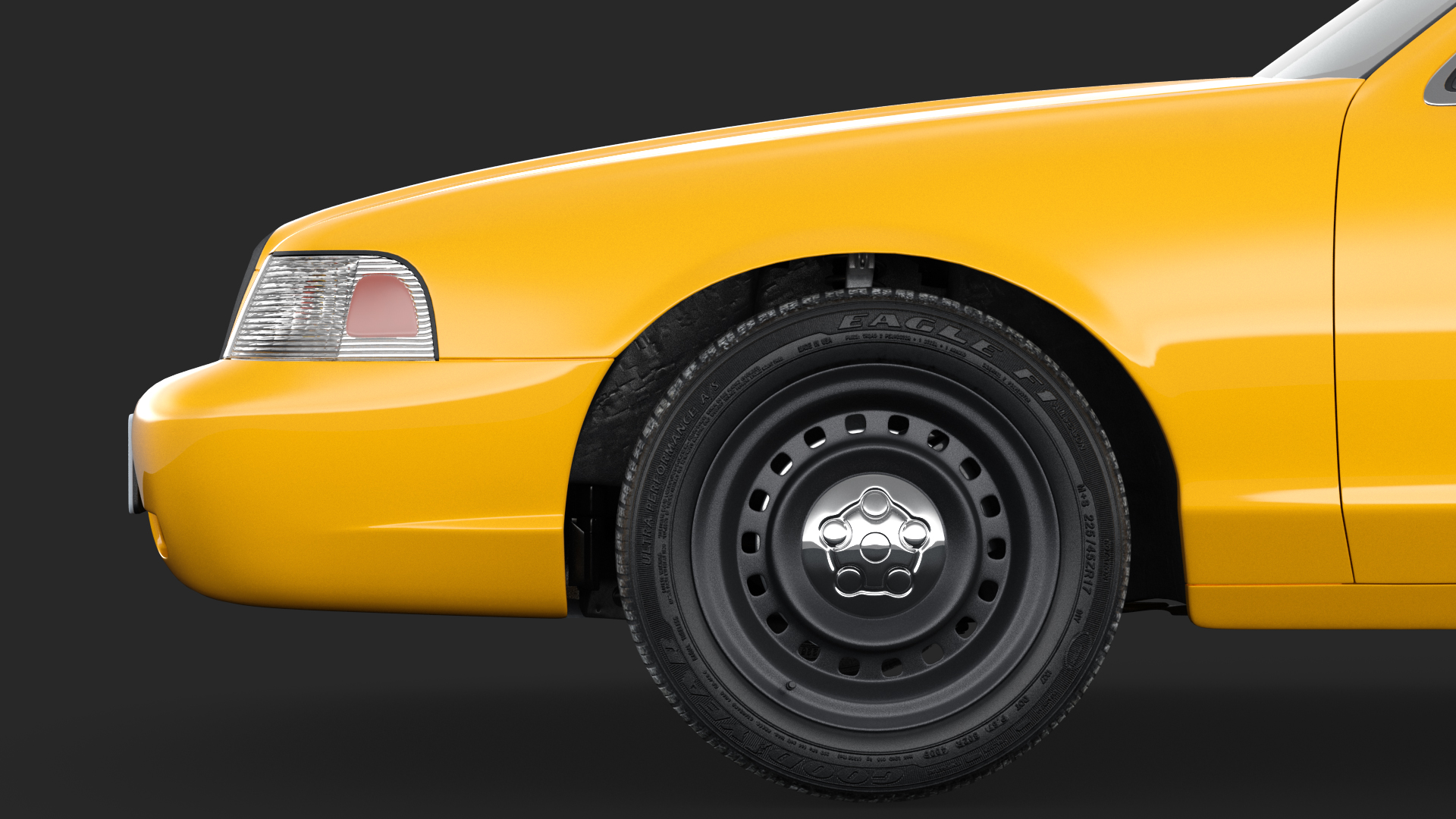 3D Ford Crown Victoria Yellow Taxi