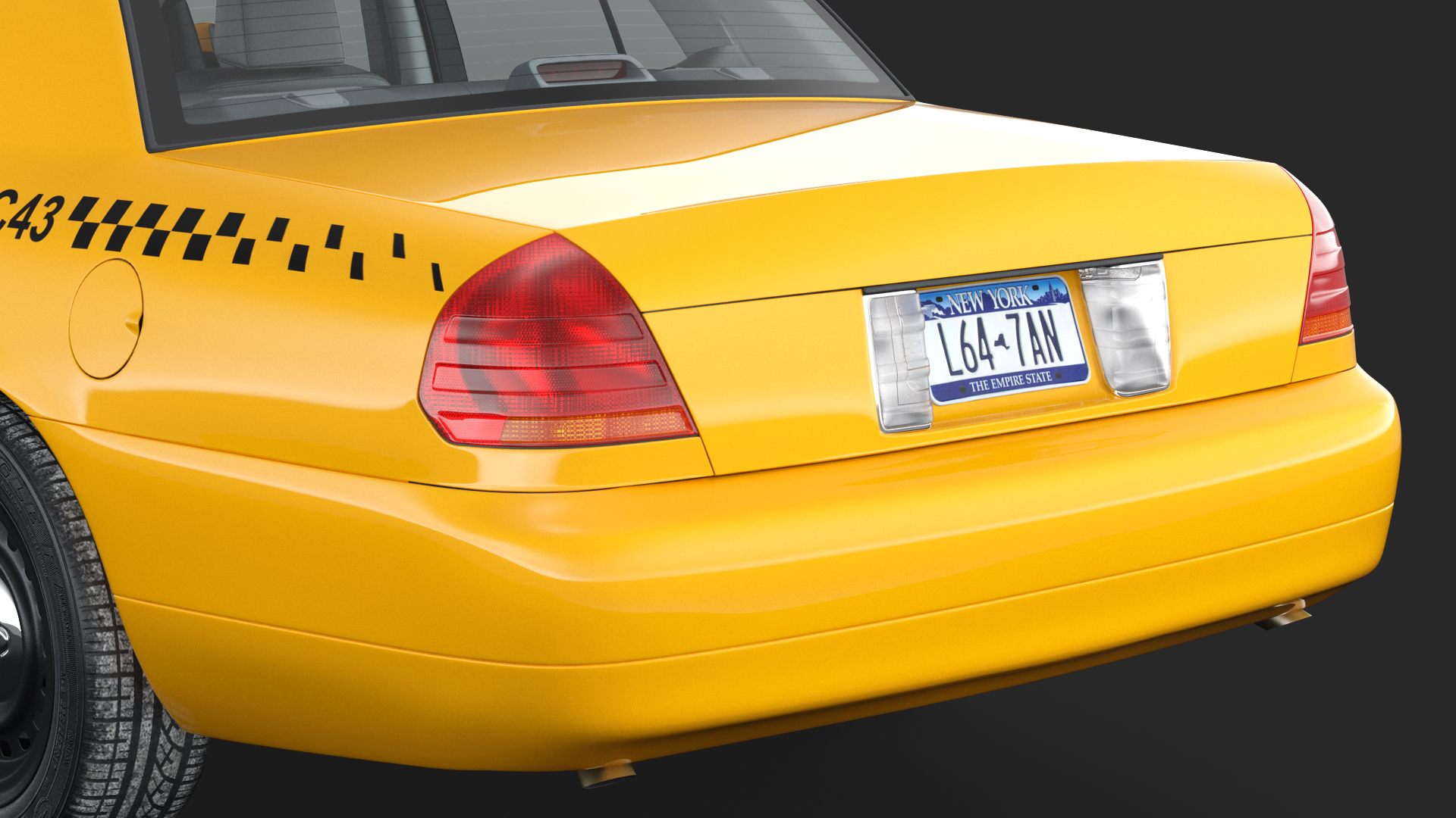 3D Ford Crown Victoria Yellow Taxi