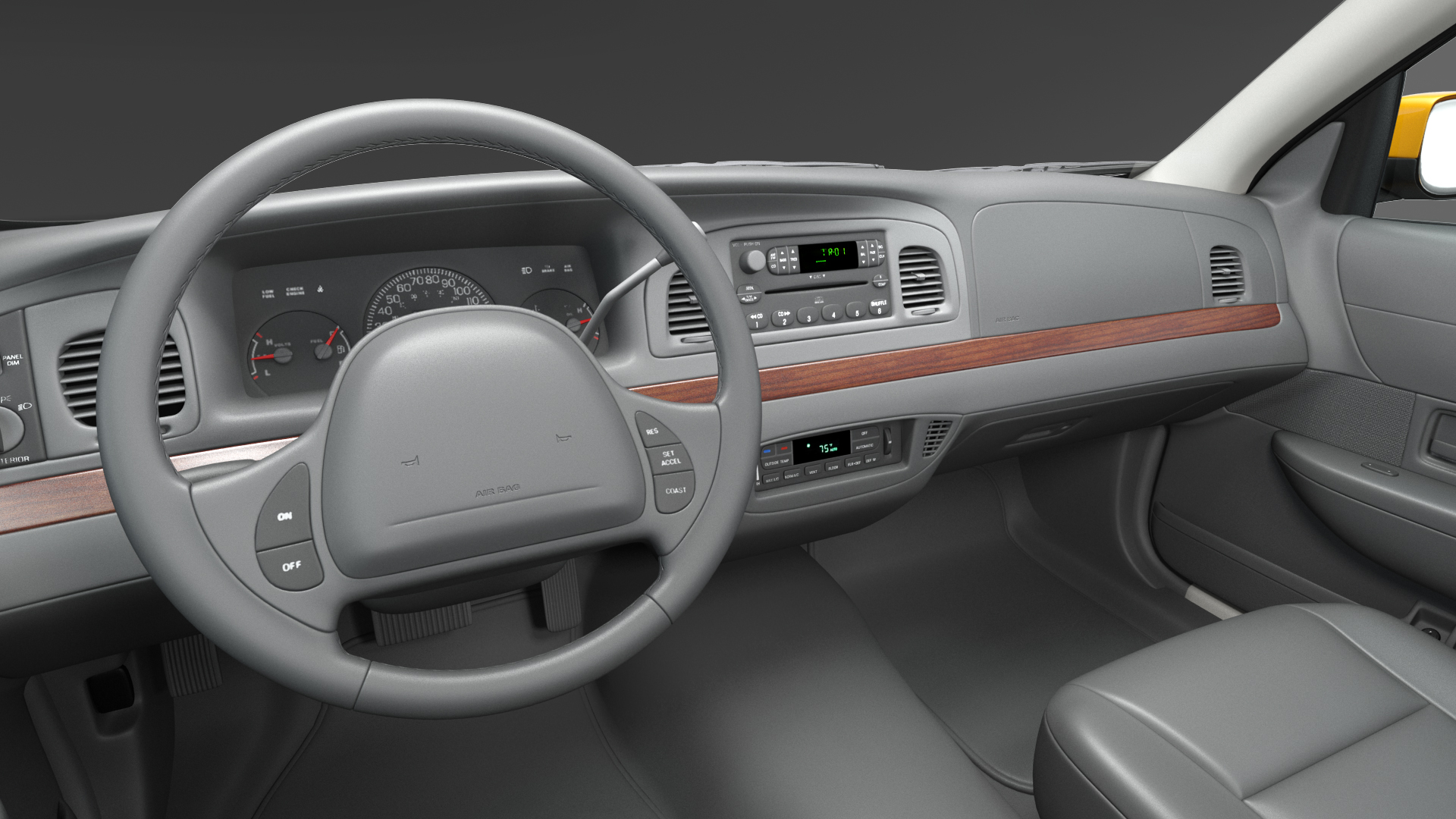 3D Ford Crown Victoria Yellow Taxi