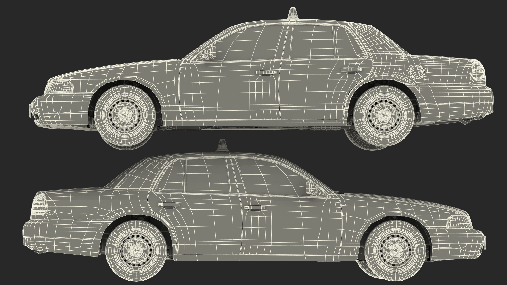 3D Ford Crown Victoria Yellow Taxi