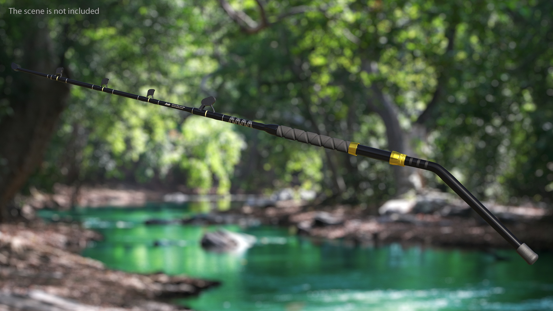 Bent Butt Short Dredge Fishing Rod Blue Marlin Tournament 3D