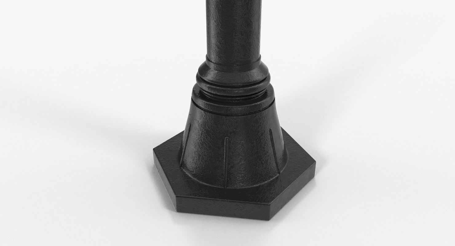 Blank Four Way Signpost Black 3D model