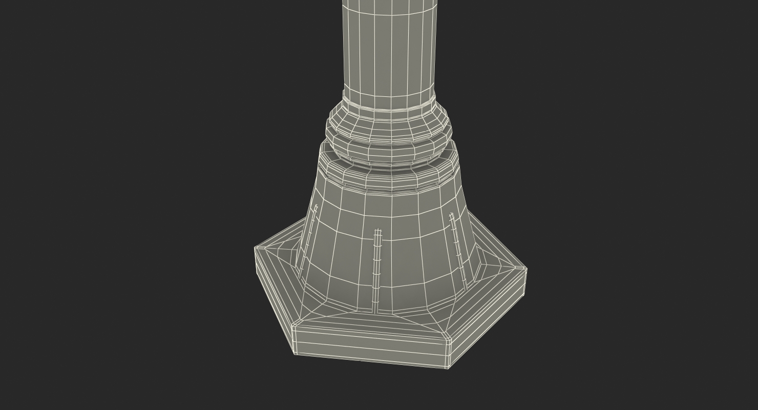 Blank Four Way Signpost Black 3D model