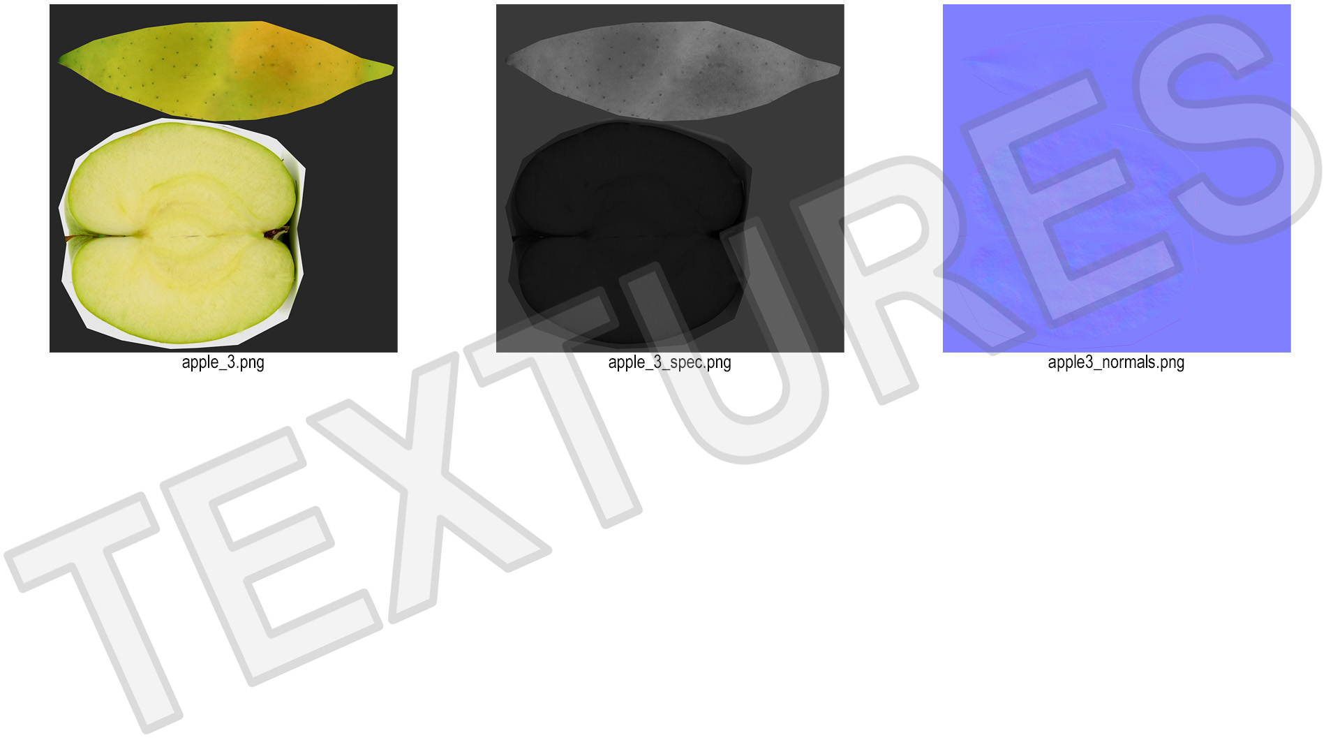 3D Sliced Green Apple model