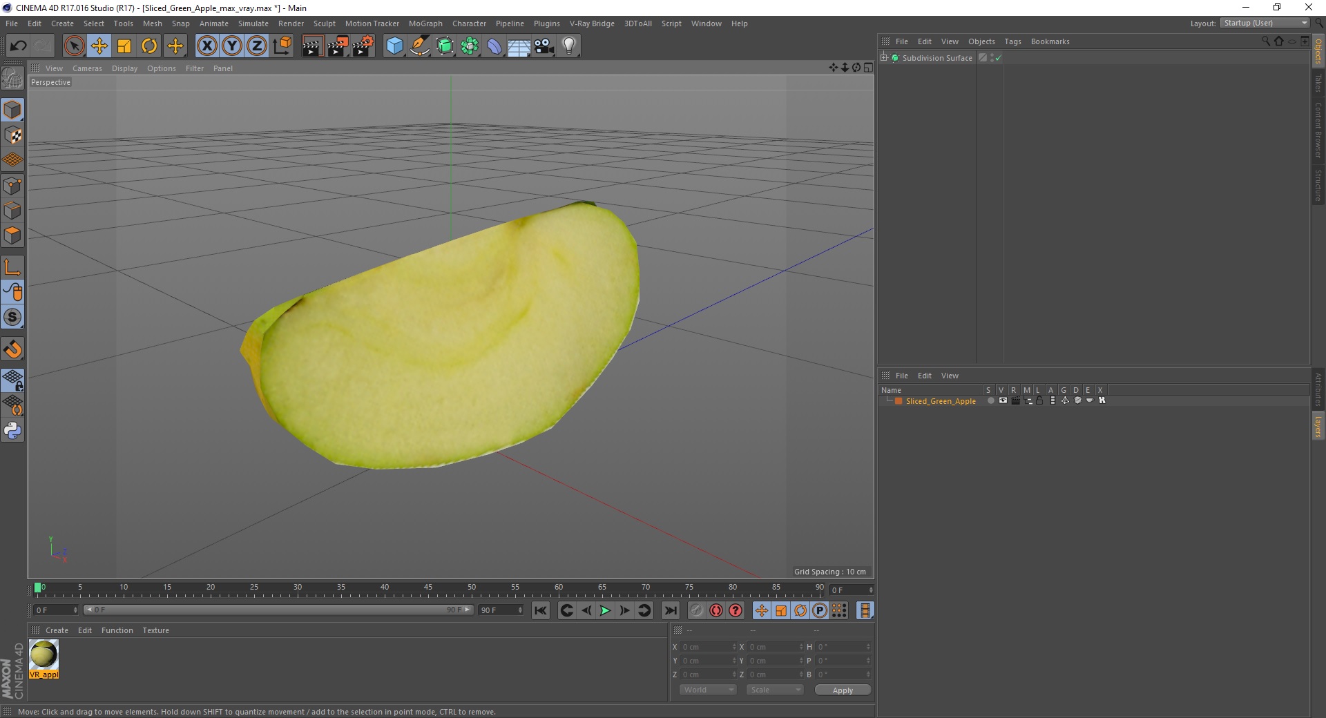 3D Sliced Green Apple model