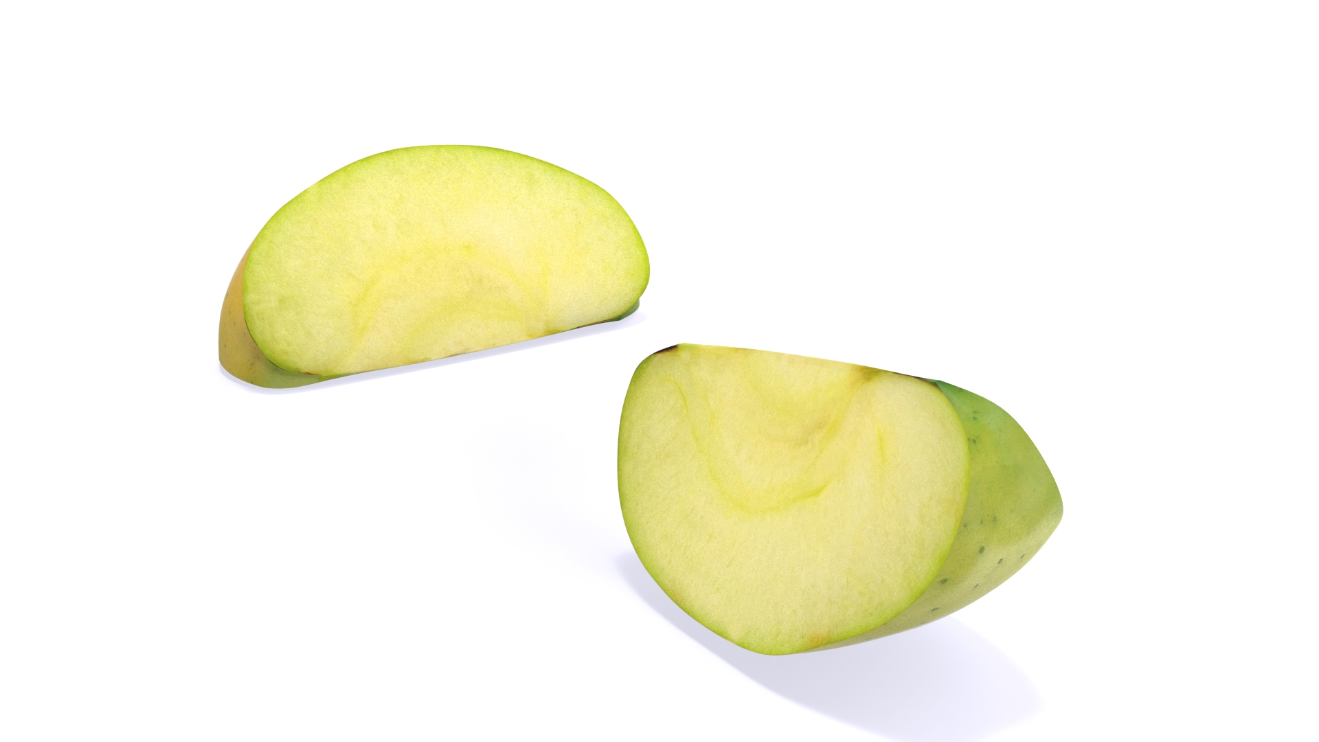 3D Sliced Green Apple model