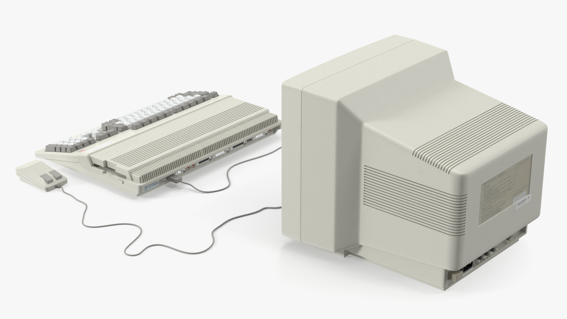 3D Commodore Amiga 500 Computer with Monitor