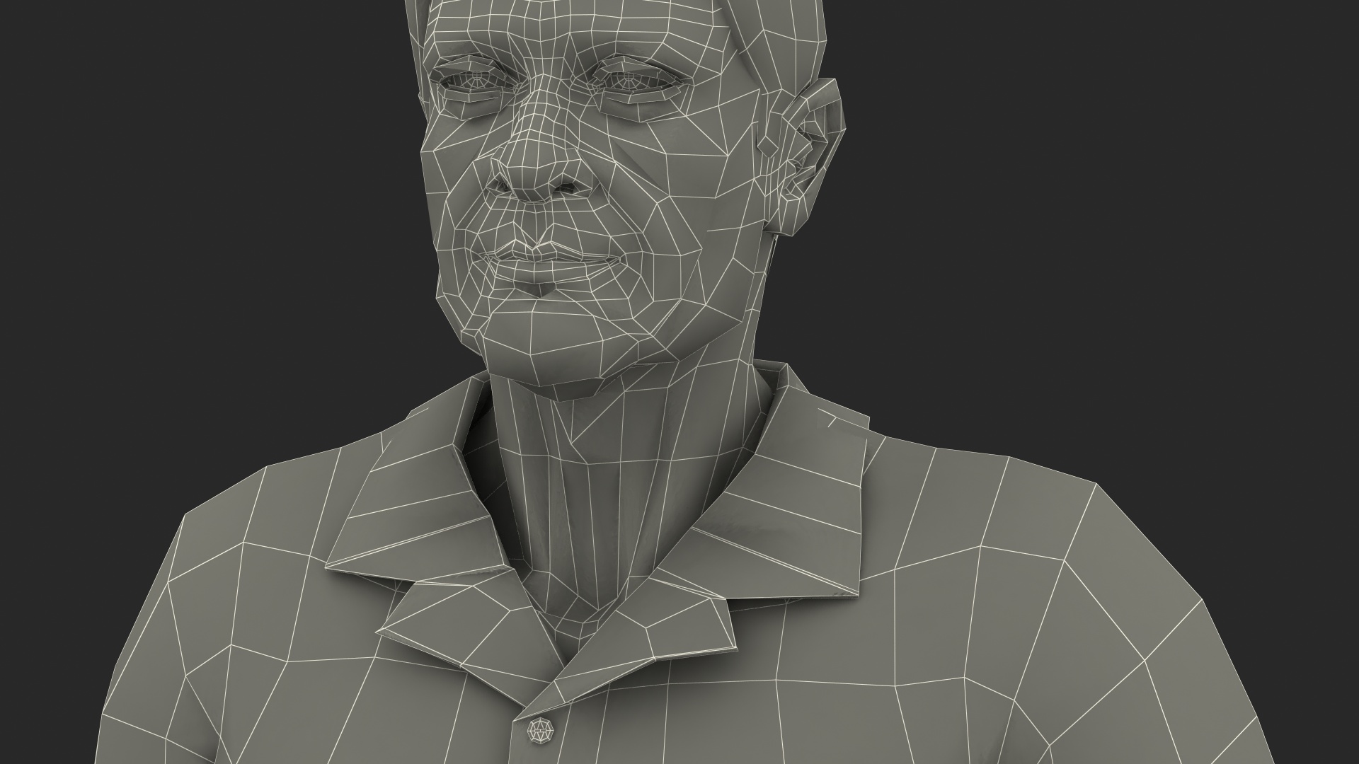 Elderly Man on Simplicity Lawn Mower Fur Rigged 3D